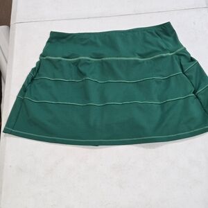 Green Tiered Mini Skirt